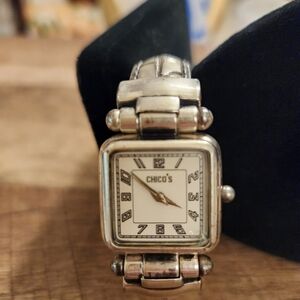 Chico's Silver and White Square Face Watch *UNTESTED*